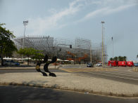 Copacabana beach demolition of the beach volly ball stadium