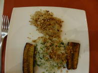 Fish with Brazil nuts and fried banana