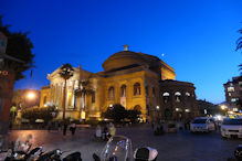 Palermo – Theatro Massimo with crescent moon