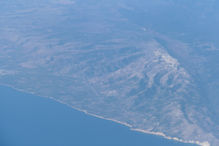 Monte Sant'Angelo from the plane – it would be a very challenging bike ride from sea level to the town