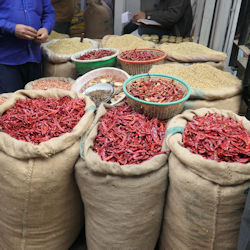 chilies in Delhi market