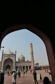 The largest mosque in Delhi framed by the Royal Gate