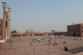 The largest mosque in Delhi courtyard