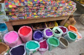 Chennai – Black Town Market die powder for making welcome signs