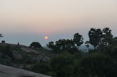 Mahabalipuram – Temples on hill carved into rocks sunset