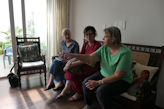 Jo, Moira and Andrea waiting fo lunch