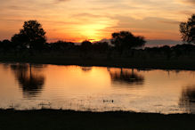 sunset over water hole