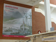 Large sign for James Cook exhibition at the British Library