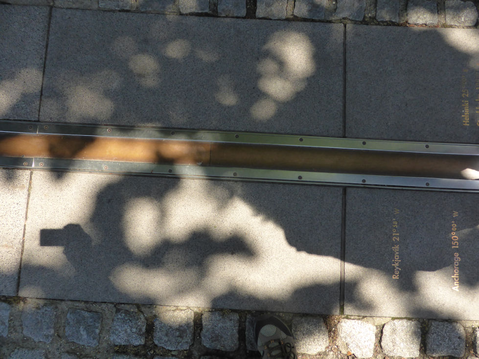 The meridian line at the Royal Observatory
