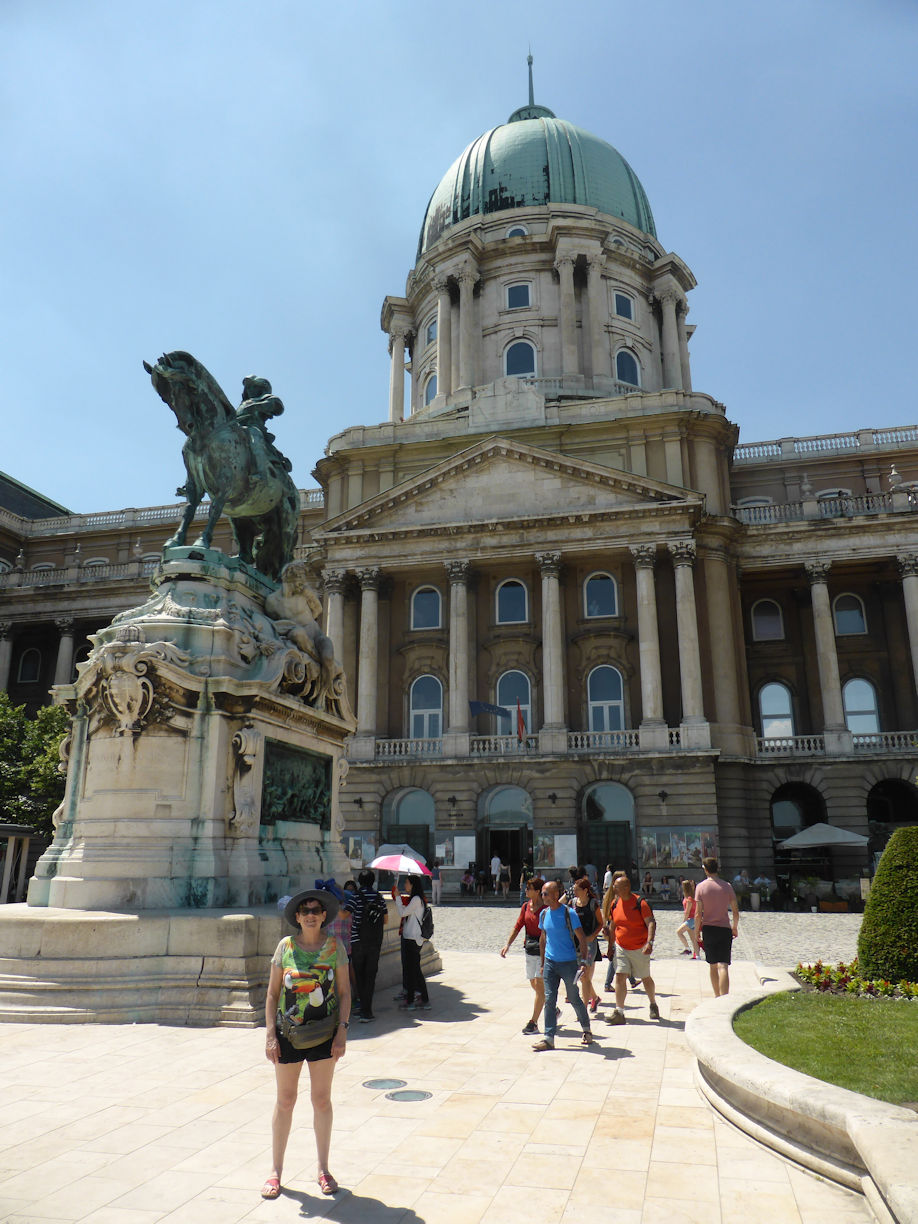 Budapest – Entrance to National Gallery + Robyn
