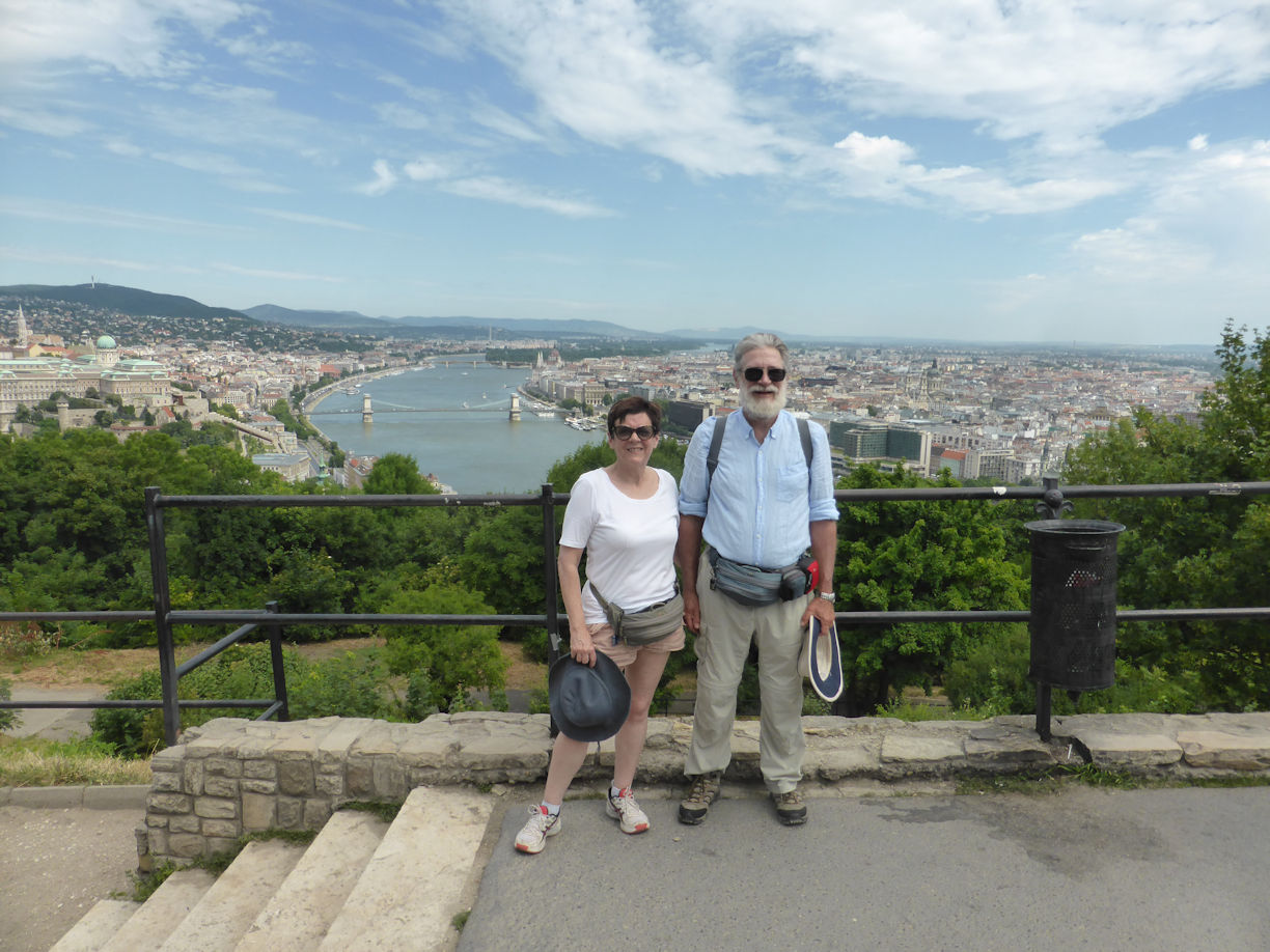 Budapest – View from the Gellert Fort + Nick and Ronyn
