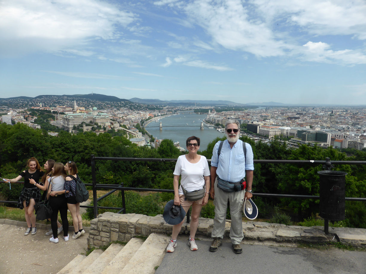 Budapest – View from the Gellert Fort + Nick and Ronyn
