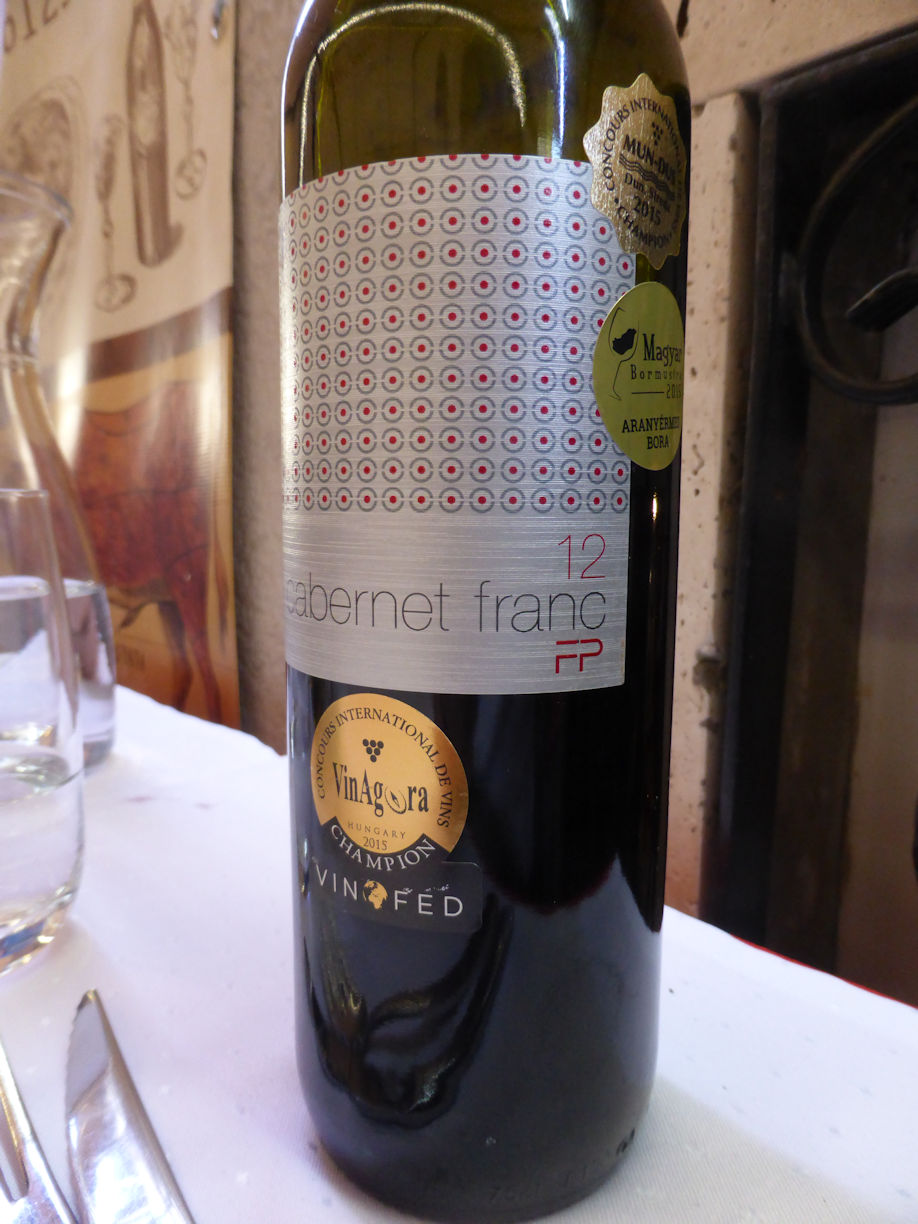 Budapest – nice Cabenet franc wine – PF = P Freind
