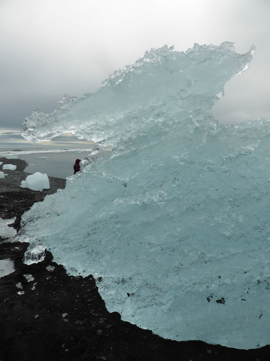 Iceland east – Jökulsárlóen Glacier Lagoon melting iceberg on beach
