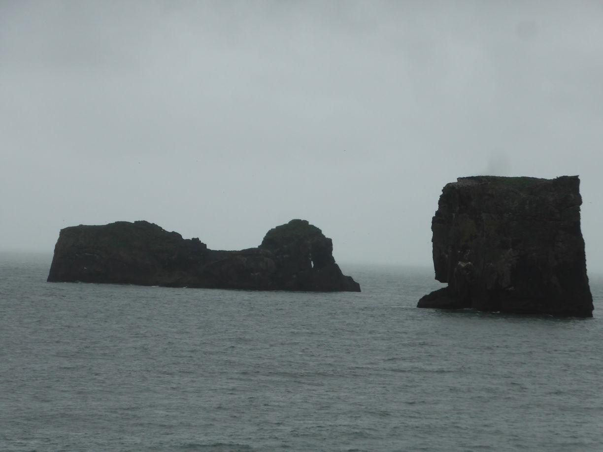 Iceland – Near Vik – Reynisfjara Beach and basalt columns
