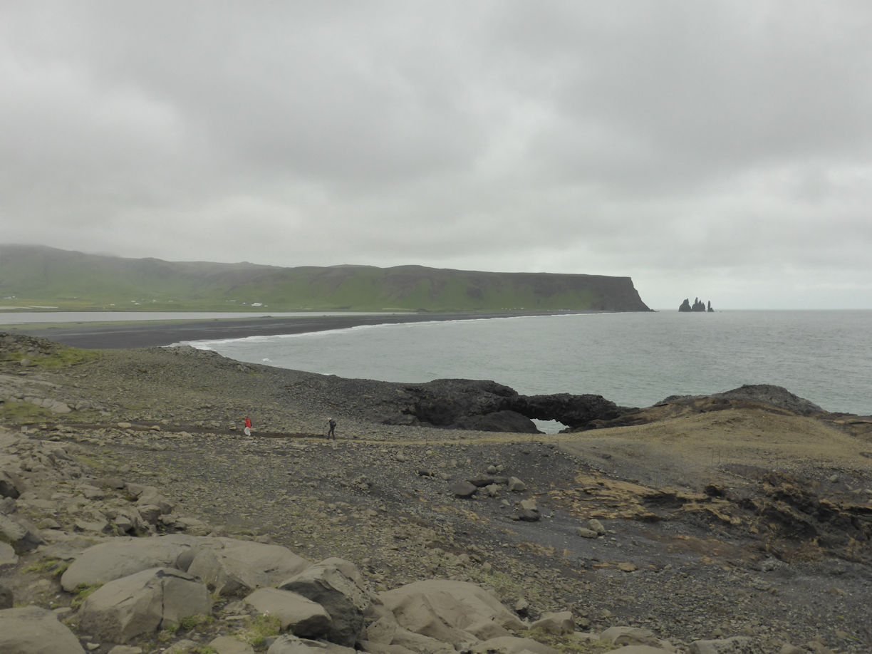 Iceland – Near Vik – Reynisfjara Beach and basalt columns
