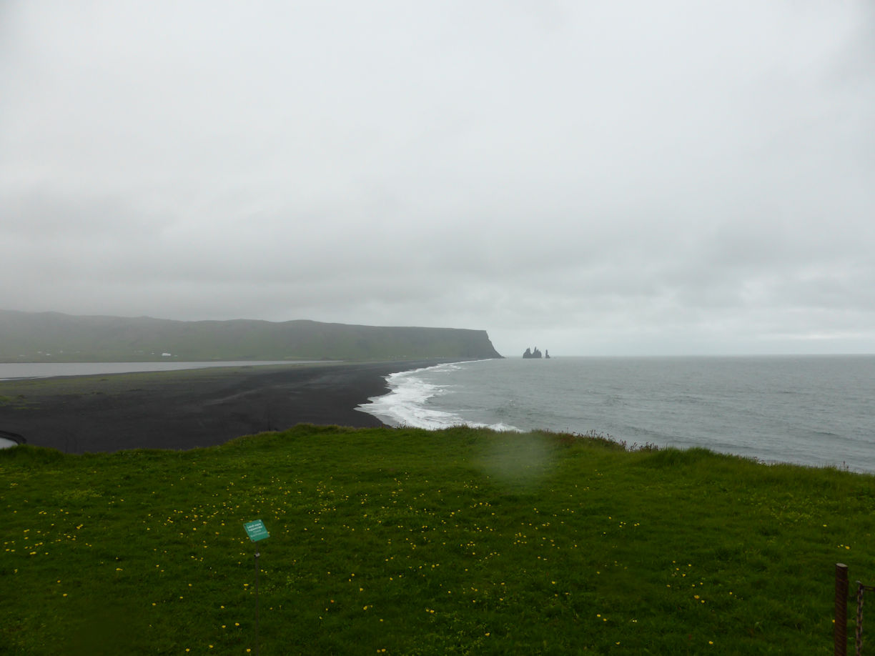 Iceland – Near Vik – Reynisfjara Beach and basalt columns
