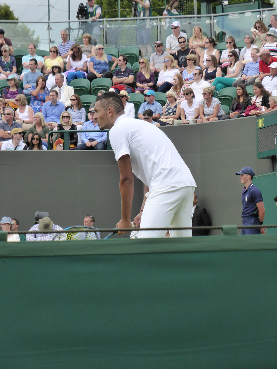 Wimbledon Nick Kyrgios before he retired hurt
