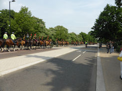 Hyde Park London soldiers going to a salute