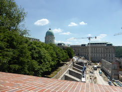 Budapest – View down to reconstruction of the Riding arena at Palace on Buda hill