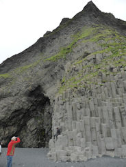 Iceland – Near Vik – Reynisfjara Beach and basalt columns