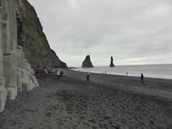 Iceland – Near Vik – Reynisfjara Beach and basalt columns