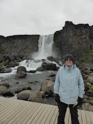 Iceland – Thingvellir National Park – waterfall + Robyn