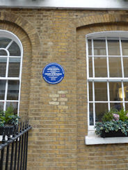 Keats blue plate near London Bridge