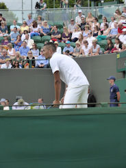 Wimbledon Nick Kyrgios before he retired hurt