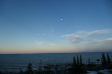 Moon rise over the see at Mooloolaba