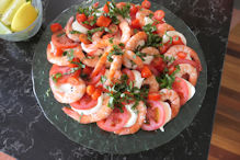 Prawn tomato and mozzarella