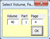 Selection Volume part and Page
